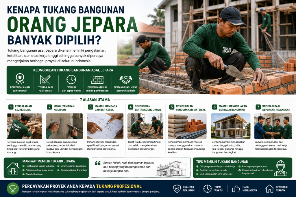 Kenapa Tukang Bangunan Asal Jepara Banyak Dipilih? Ini Alasannya