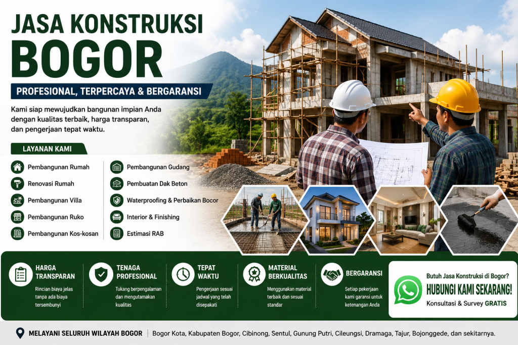 Jasa Konstruksi Bogor Berkualitas, Terpercaya